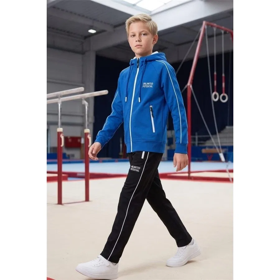Детский спортивный костюм с капюшоном и принтом Unlimited Potential, Pina Kids, Черный — фото 3