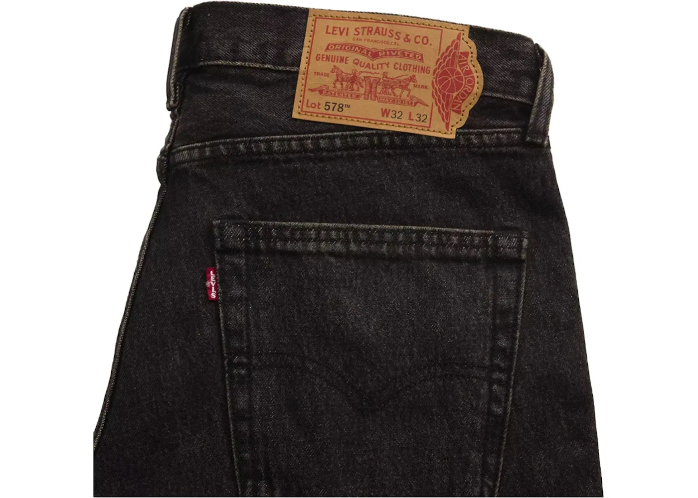 Мужские джинсы свободного кроя Nike Jordan x Levis, Black Wash — фото 2