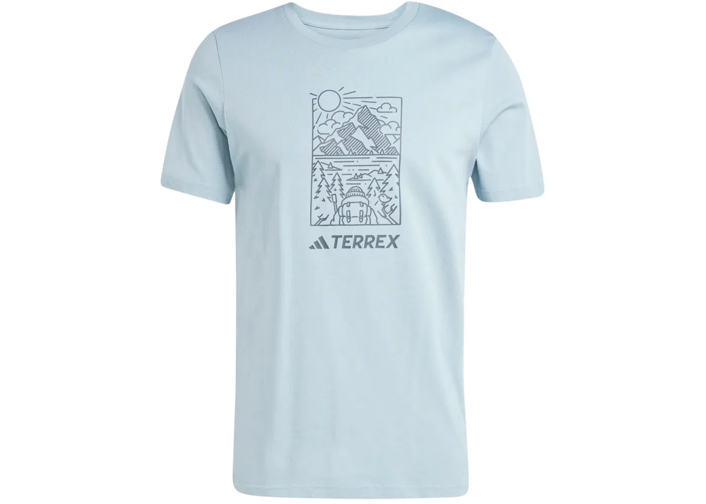 Мужская футболка с графическим принтом Terrex Graphic Adidas, цвет Magic Grey Met