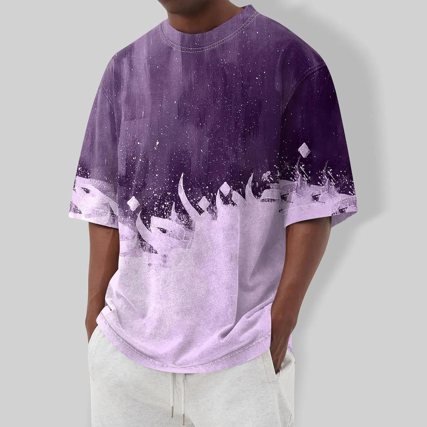 Мужская футболка с градиентом Graphic Crewneck Tshirt, Purple — фото 2