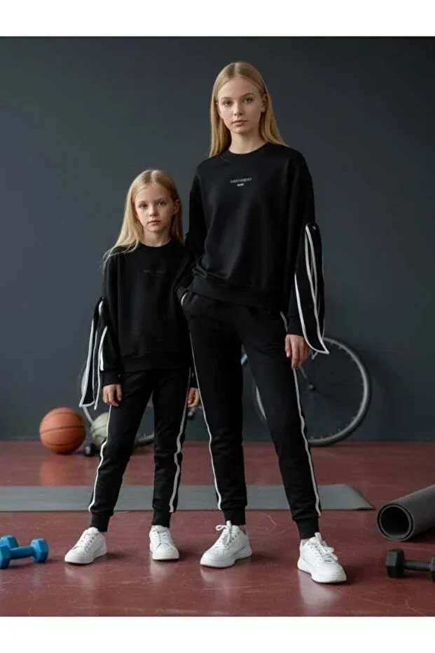 Детские свитшот для девочек оверсайз Zekids, Black — фото 3