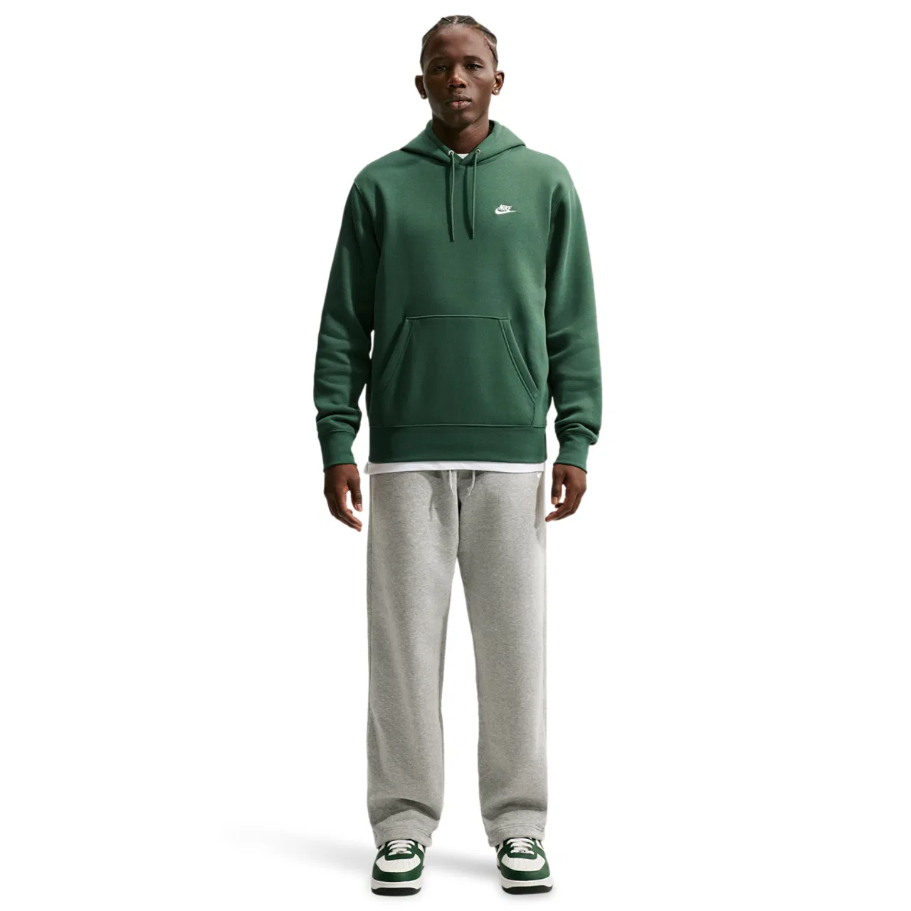 Мужской худи свободного кроя Nike Club Pullover, Nike, Fir Fir White — фото 3