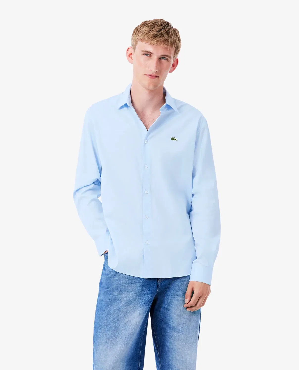 Мужская рубашка с длинным рукавом Lacoste, Azul Claro
