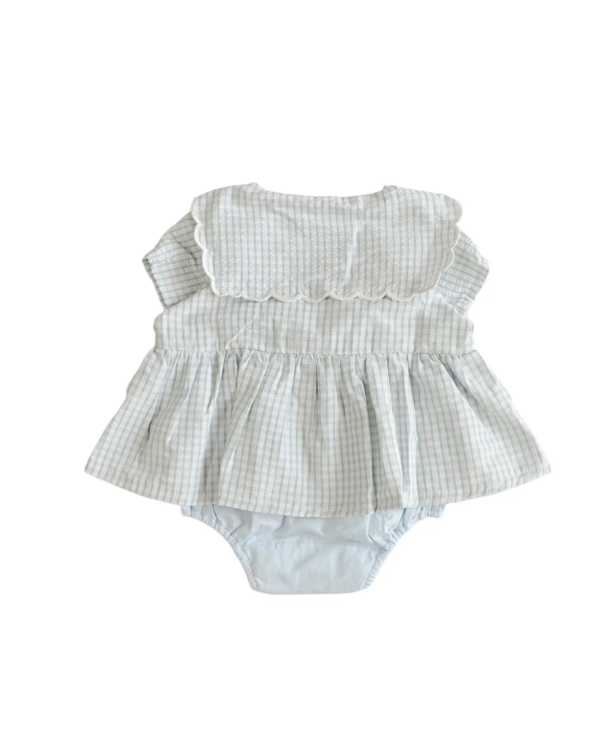 Детский боди-комбинезон с матросским воротником Sailor Body Suit DADWAY, Sax Blue — фото 4
