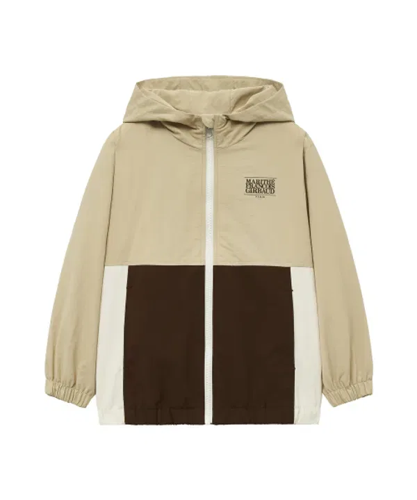 Ветровка color blocked для детей, Marithé Kids, бежевый