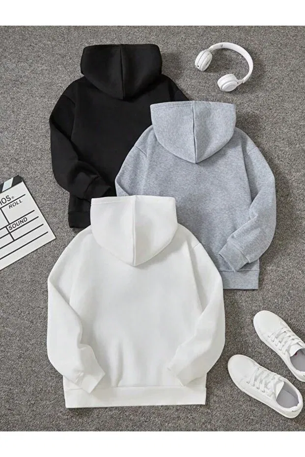 Детский комплект свитшотов для мальчиков с принтом New York 199x Morning Kids, Gray-Black-White — фото 2