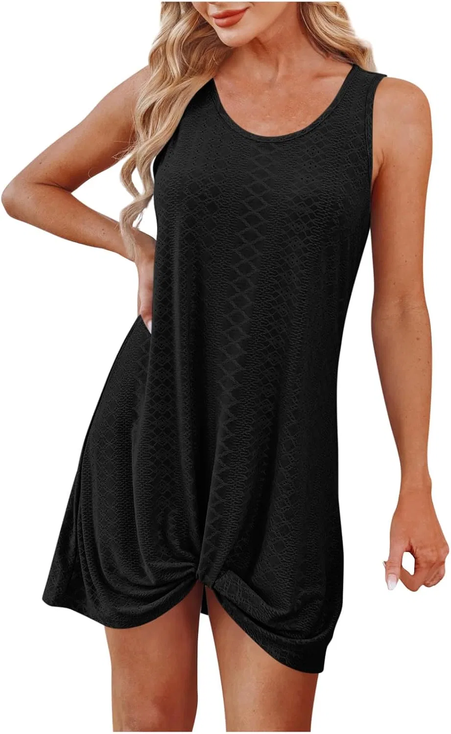 Женское летнее платье с вырезом горловины Tank Dress, Black