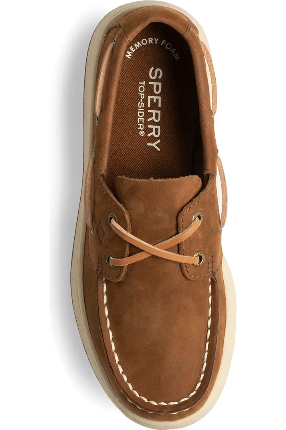 Детские туфли-лодочки с ручной строчкой ZZDNU SPERRY TOP-SIDER, коричневый — фото 4