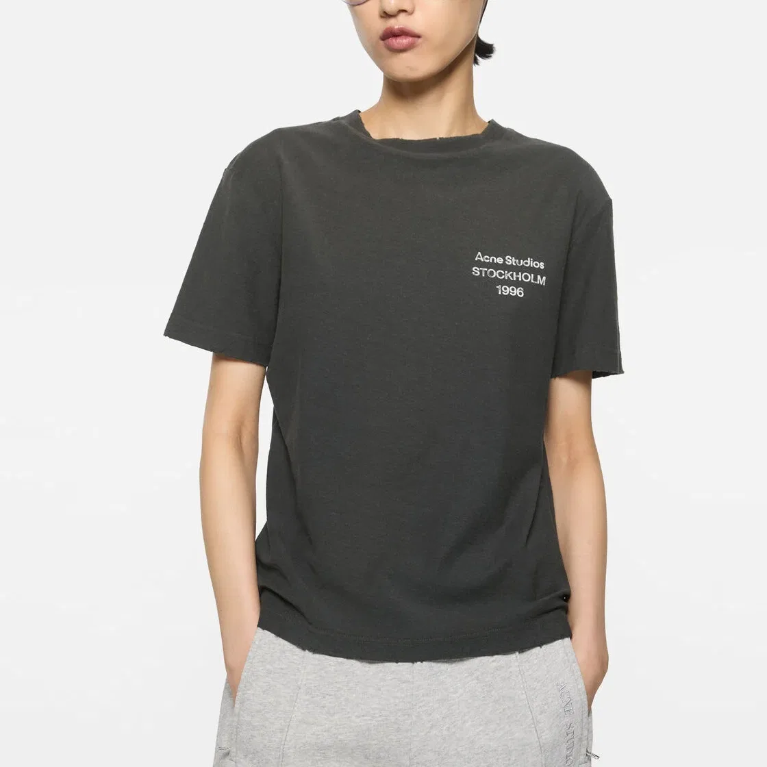 Футболка с круглым вырезом Acne Studios, Faded Black — фото 4
