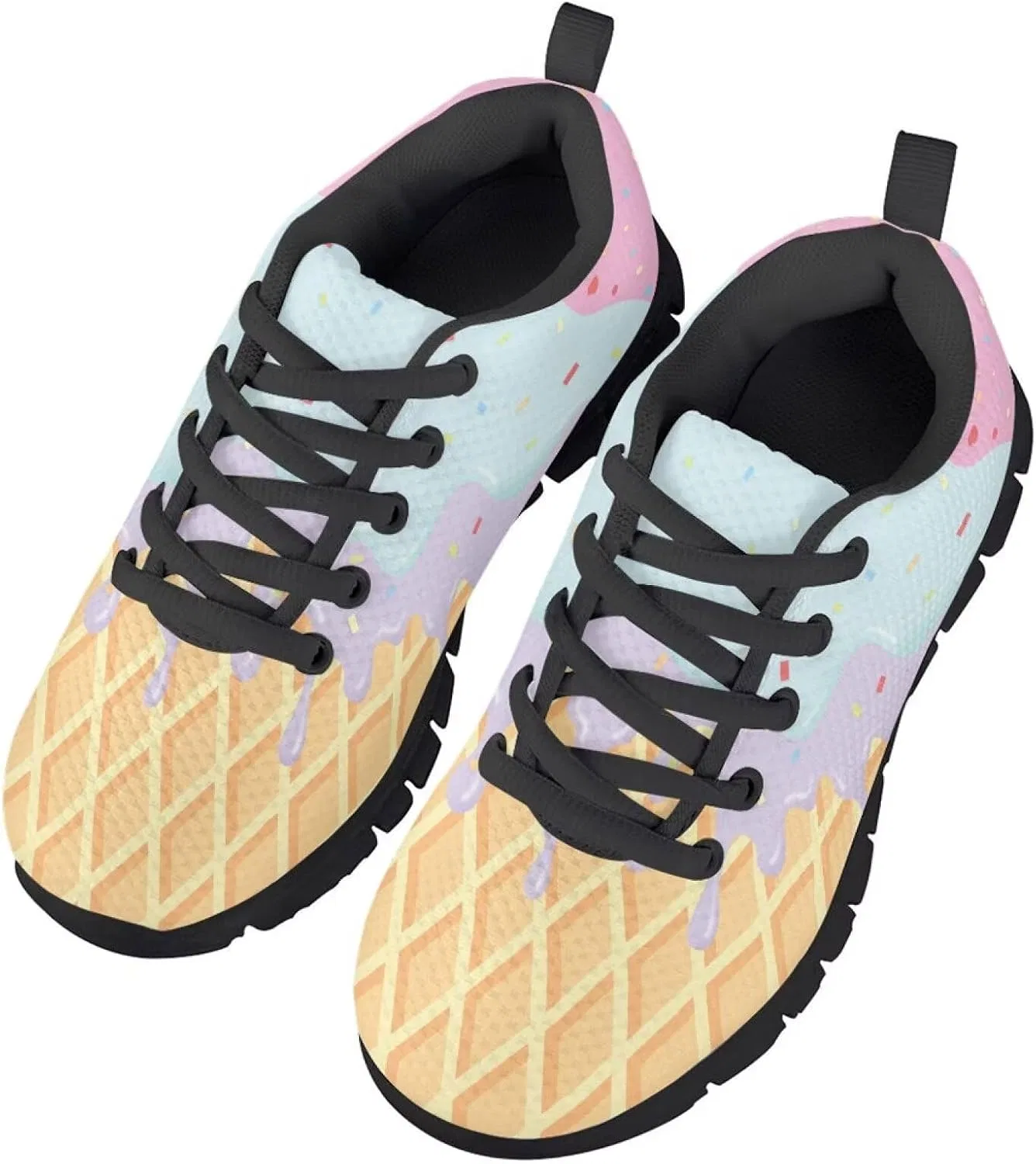 Детские кроссовки для девочек с сеткой Ystardream, Ice Cream Cone — фото 3