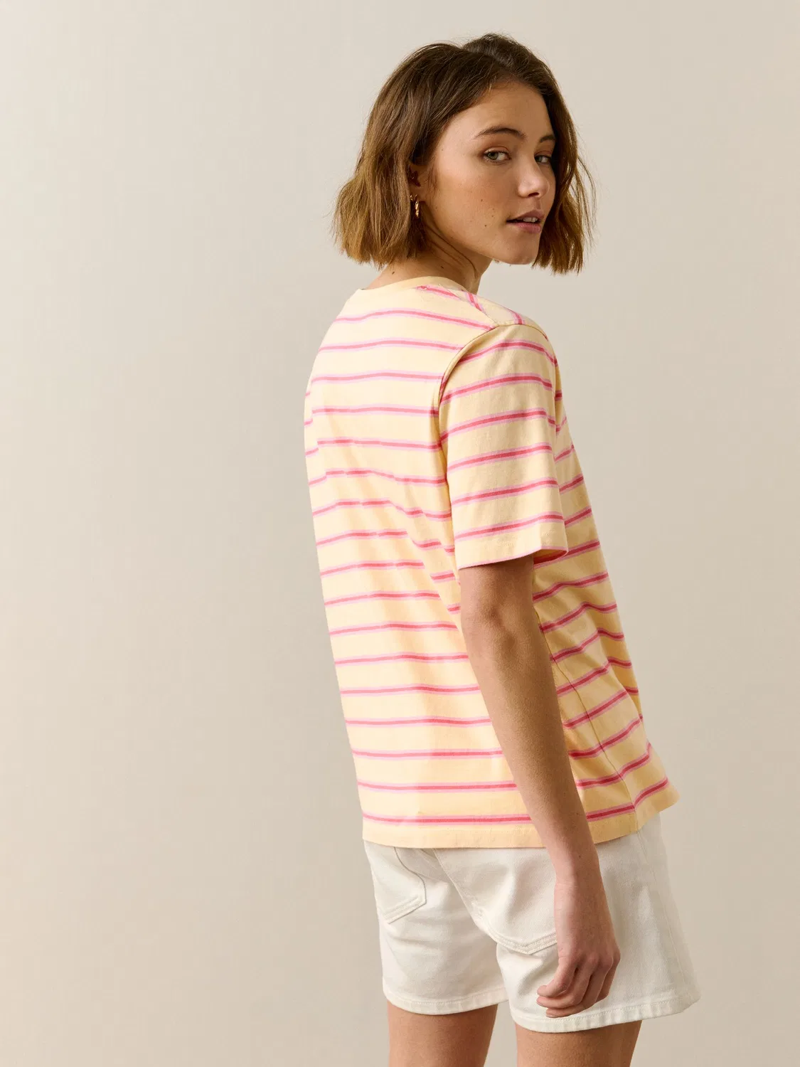 Футболка с круглым вырезом, тяжелая, Pink Stripe Next, Pink Stripe — фото 4
