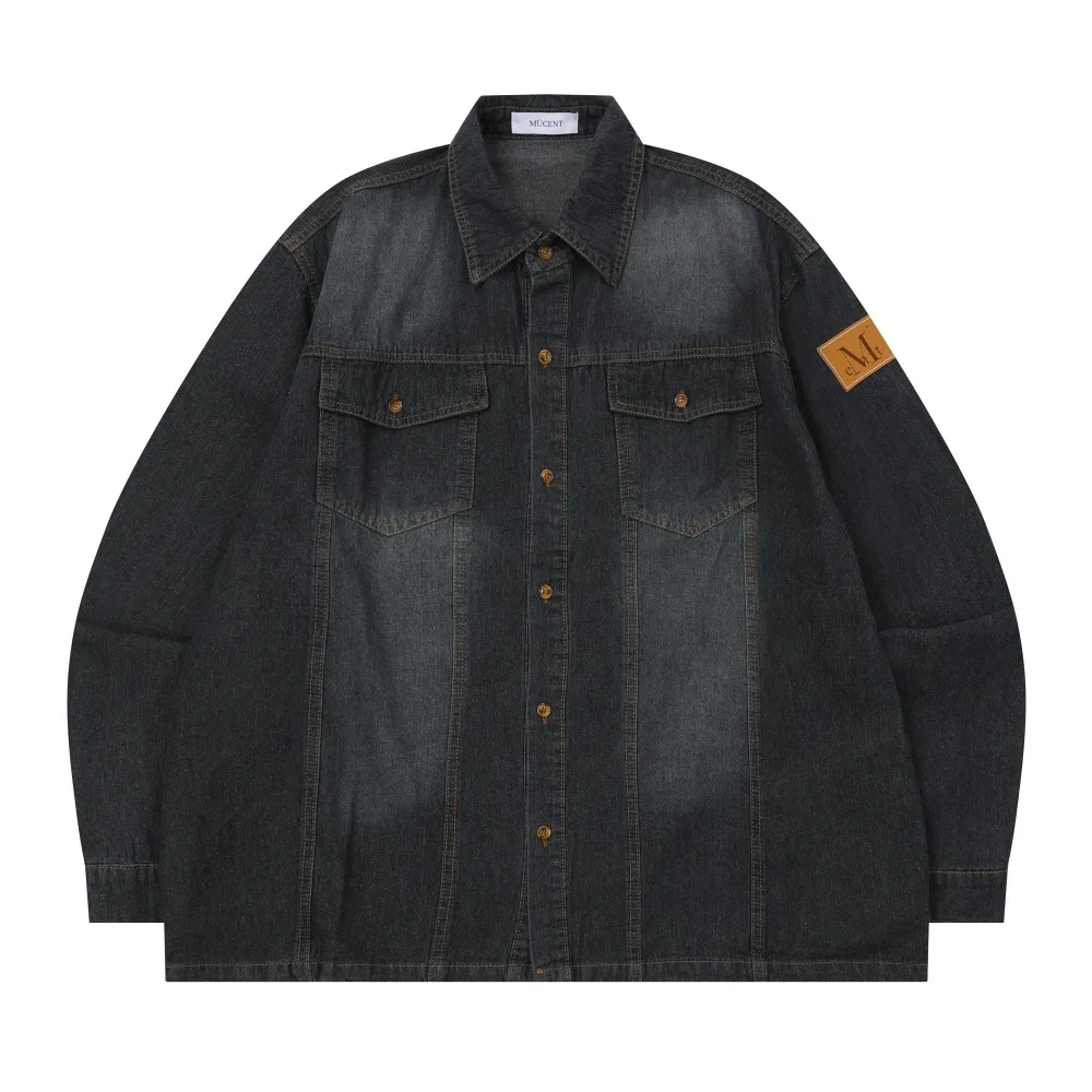Детская джинсовая рубашка с длинным рукавомАлиса MUCENT, Charcoal