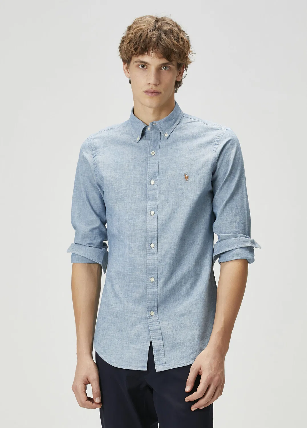 Рубашка джинсовая Slim Fit Polo Ralph Lauren, light blue