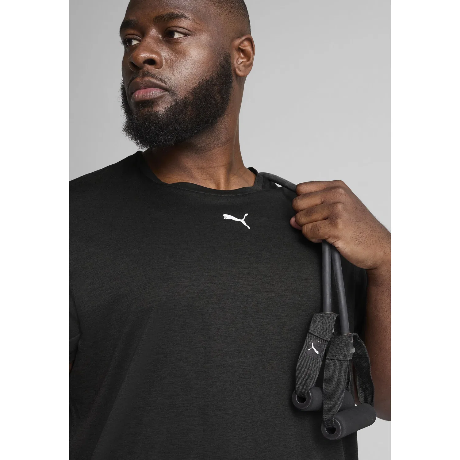 Детская базовая тренировочная футболка PUMA, PUMA Black Heather — фото 4