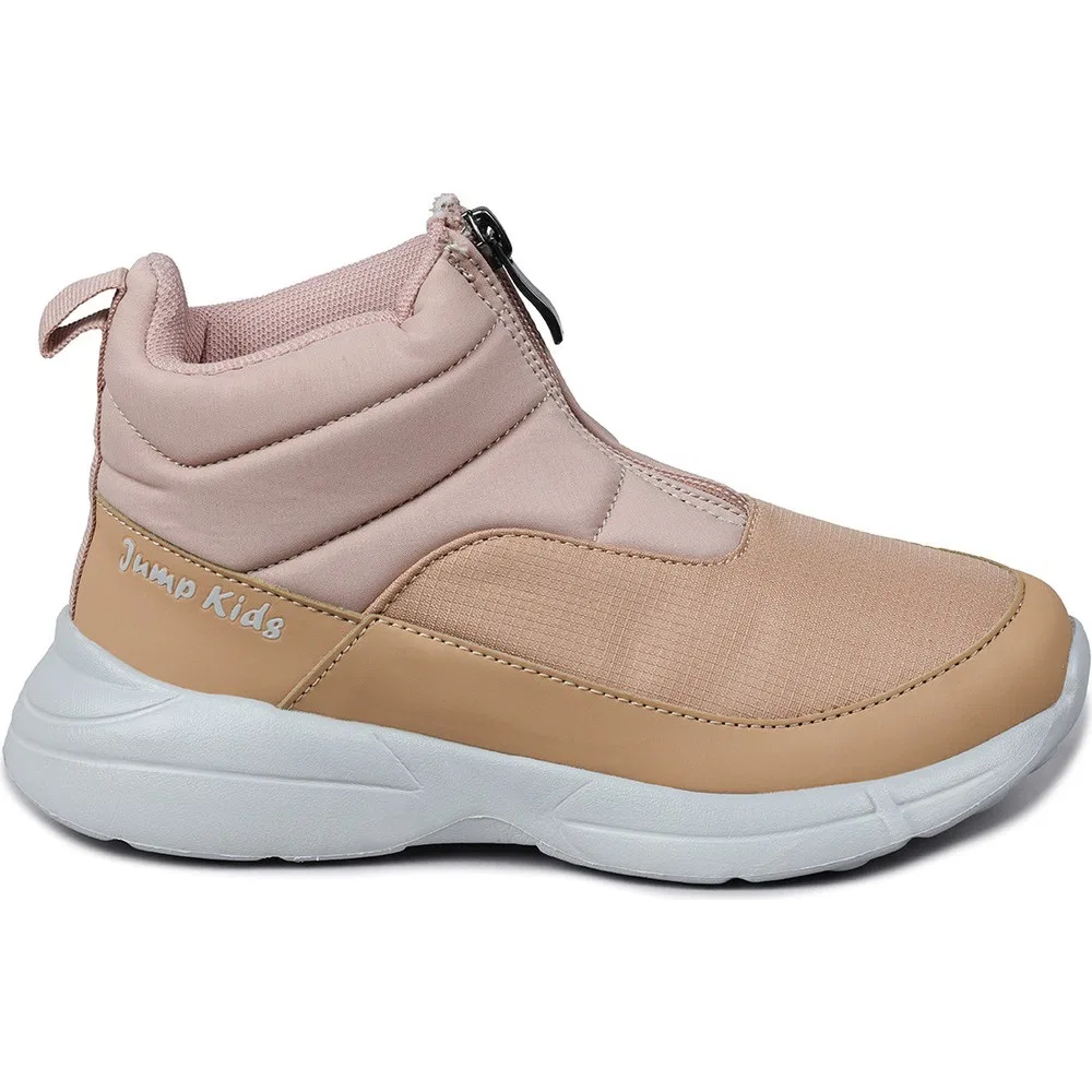 Детские ботинки для девочек на молнии с контрастными вставками 29177 Jump, Salmon Pink Brown