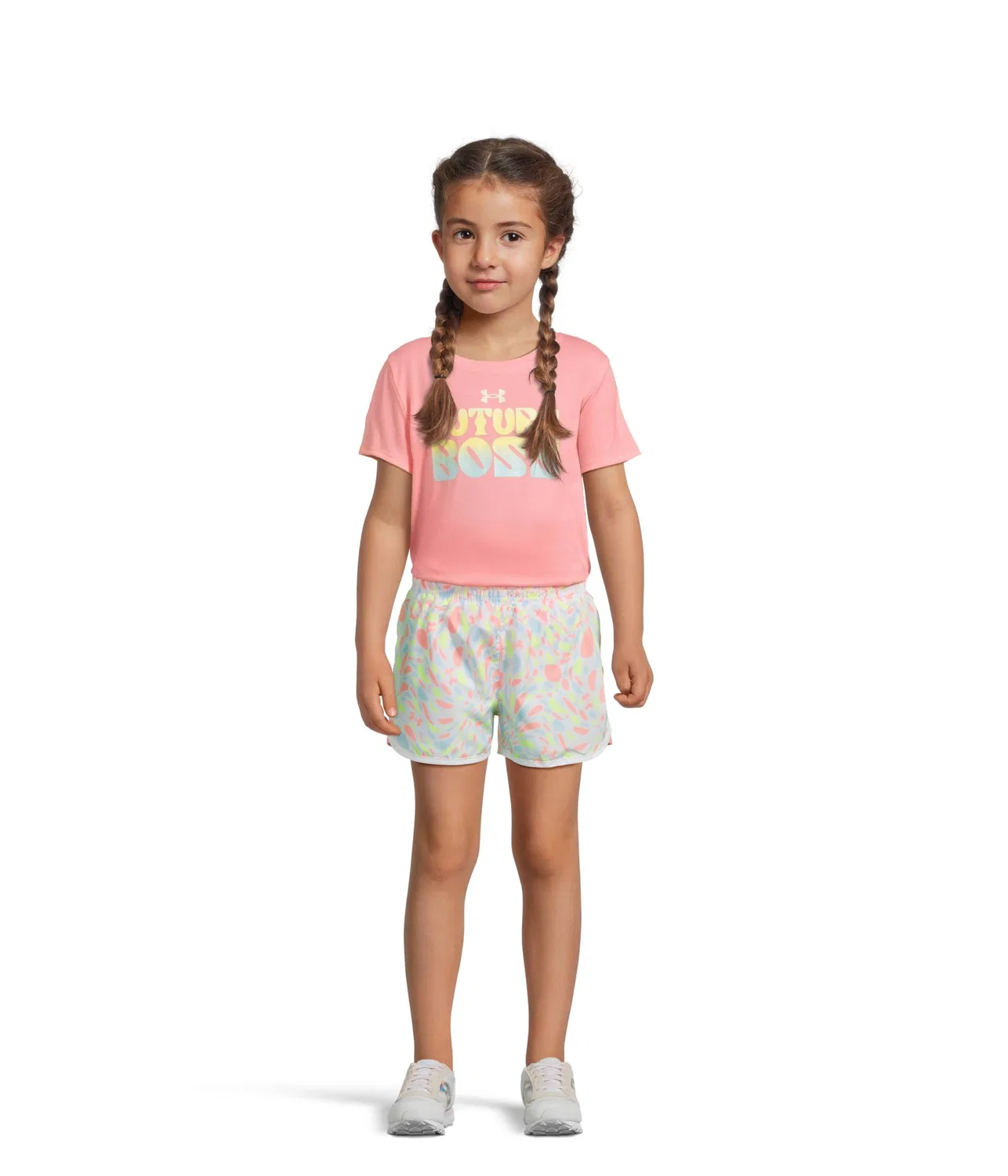 Комплект из тканых шорт с принтом (для маленьких детей) Under Armour Kids, Cosmo Pink — фото 4