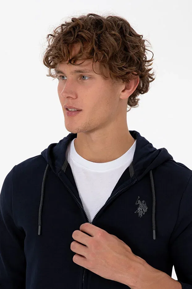 Мужской кардиган с капюшоном на молнии U.S. Polo Assn., Navy Blue — фото 2