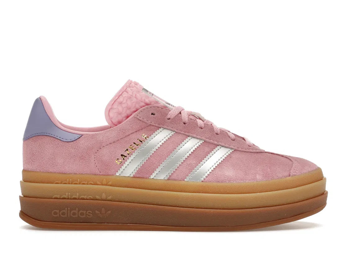 Детские кроссовки Lifestyle с принтом Adidas Gazelle Bold, True Pink Silver Metallic Light Purple