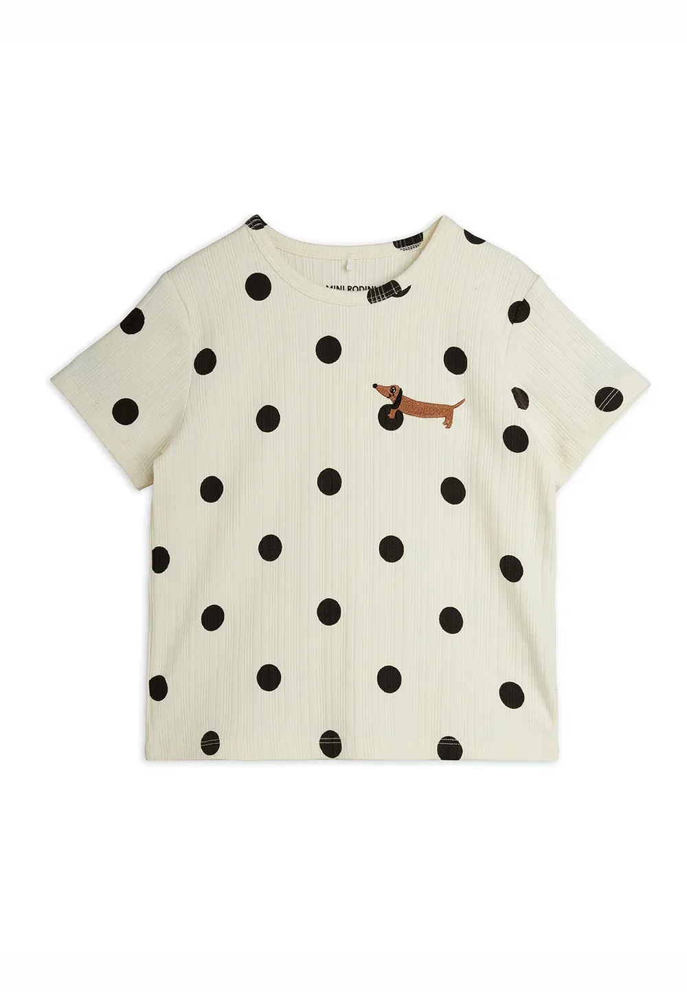 Футболка с принтом "Dots aop dog tee" унисекс Mini Rodini, Offwhite