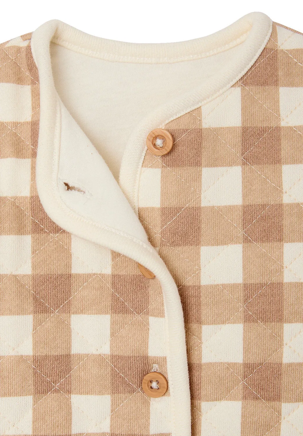 Gesteppte baby jacke aus джерси унисекс - легкая куртка Vertbaudet, Wollweiß — фото 3