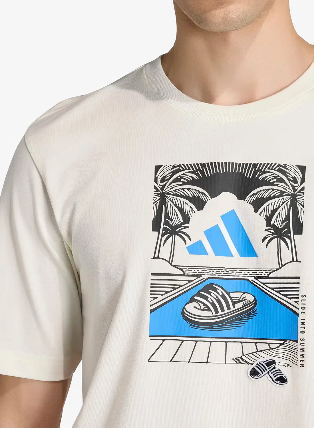 Футболка с графическим принтом Summer Slides Relax Adidas, белый — фото 3