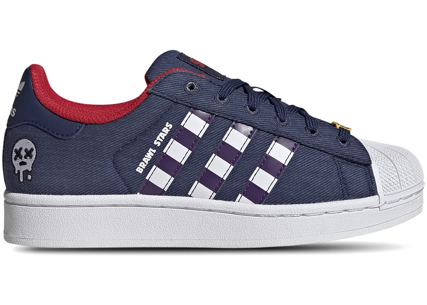 Детские кроссовки Adidas Superstar II Brawl Stars, цвет Dark Blue/Violet/Cloud White