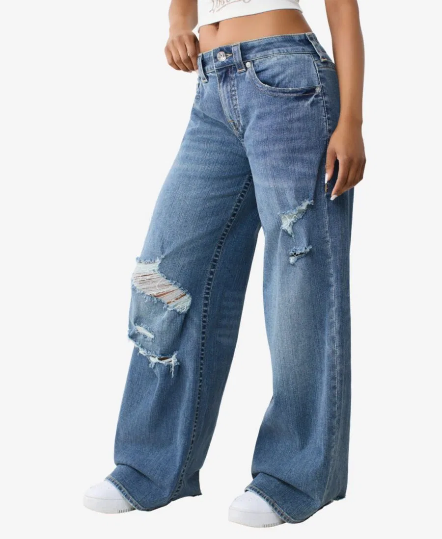Джинсы с высокой посадкой и широкими штанинами Jessie Super Baggy True Religion, Venice Drift With Destroy — фото 2