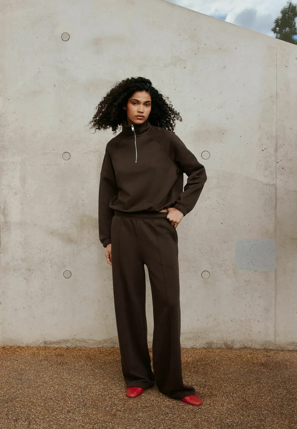 Спортивные брюки с широкими штанинами и передним швом Next, Chocolate Brown