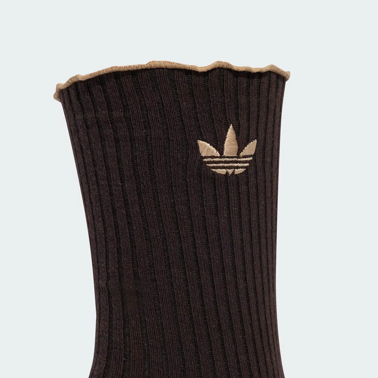Носки с двойными рюшами, набор из 2 пар, ruffle crew Adidas Originals, бежевый/кофейный — фото 4