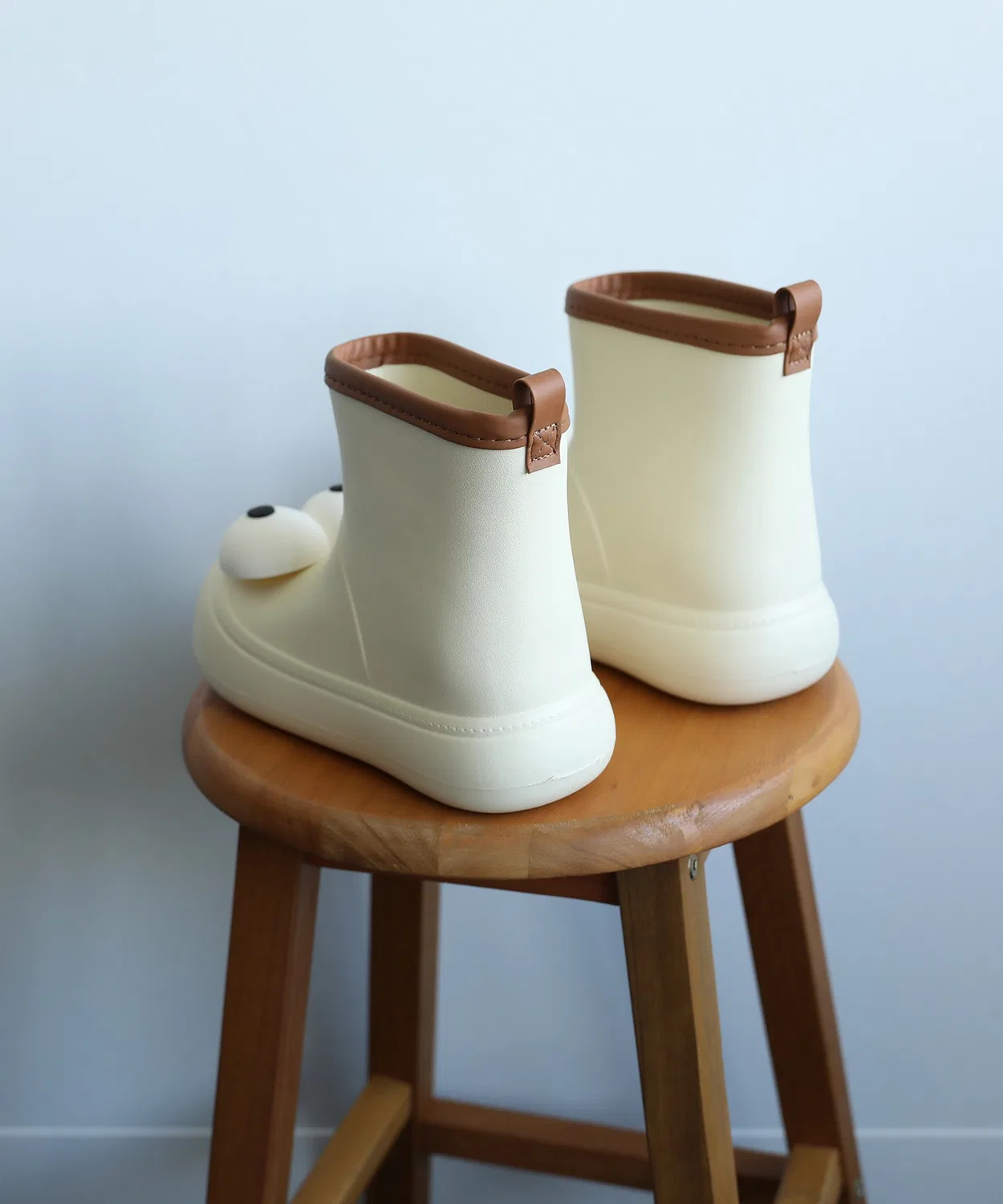 Детские дождевые сапоги с большими глазами, модель shoes365, White — фото 3