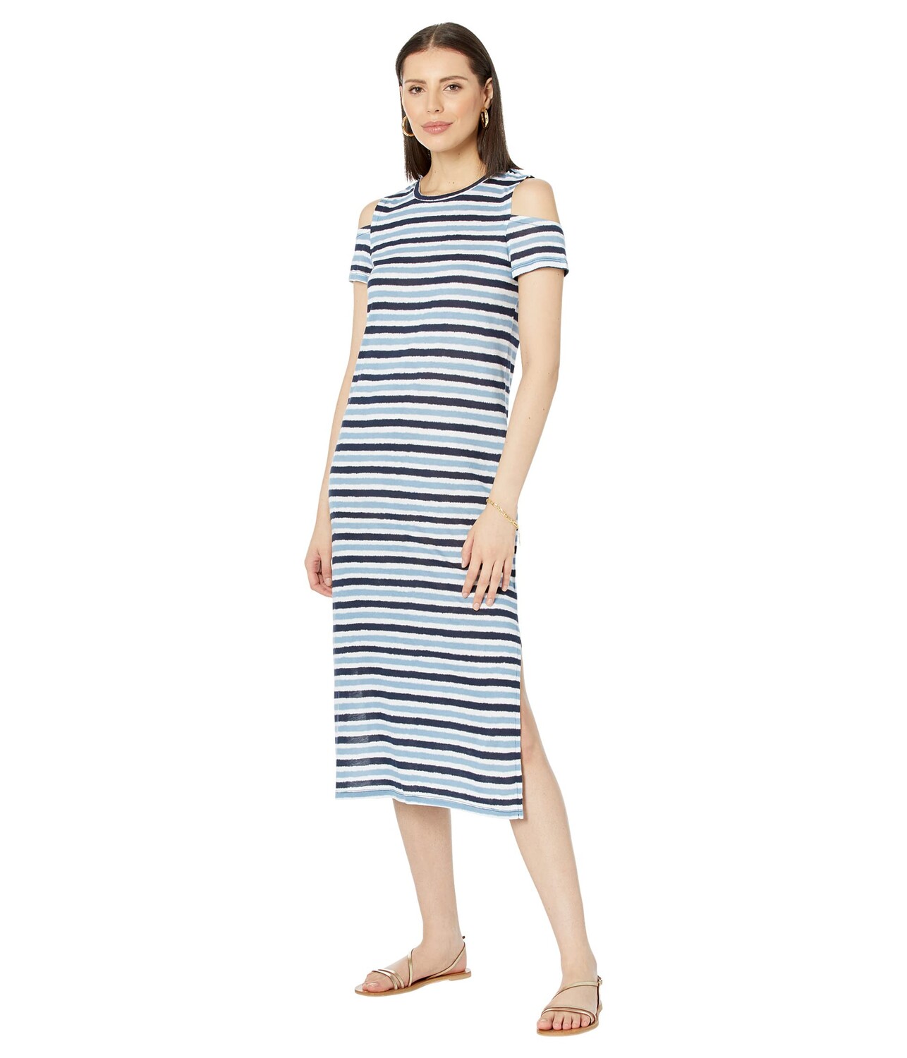 

Платье MICHAEL Michael Kors, Ikat Stripe Cold-Shoulder Midi Dress