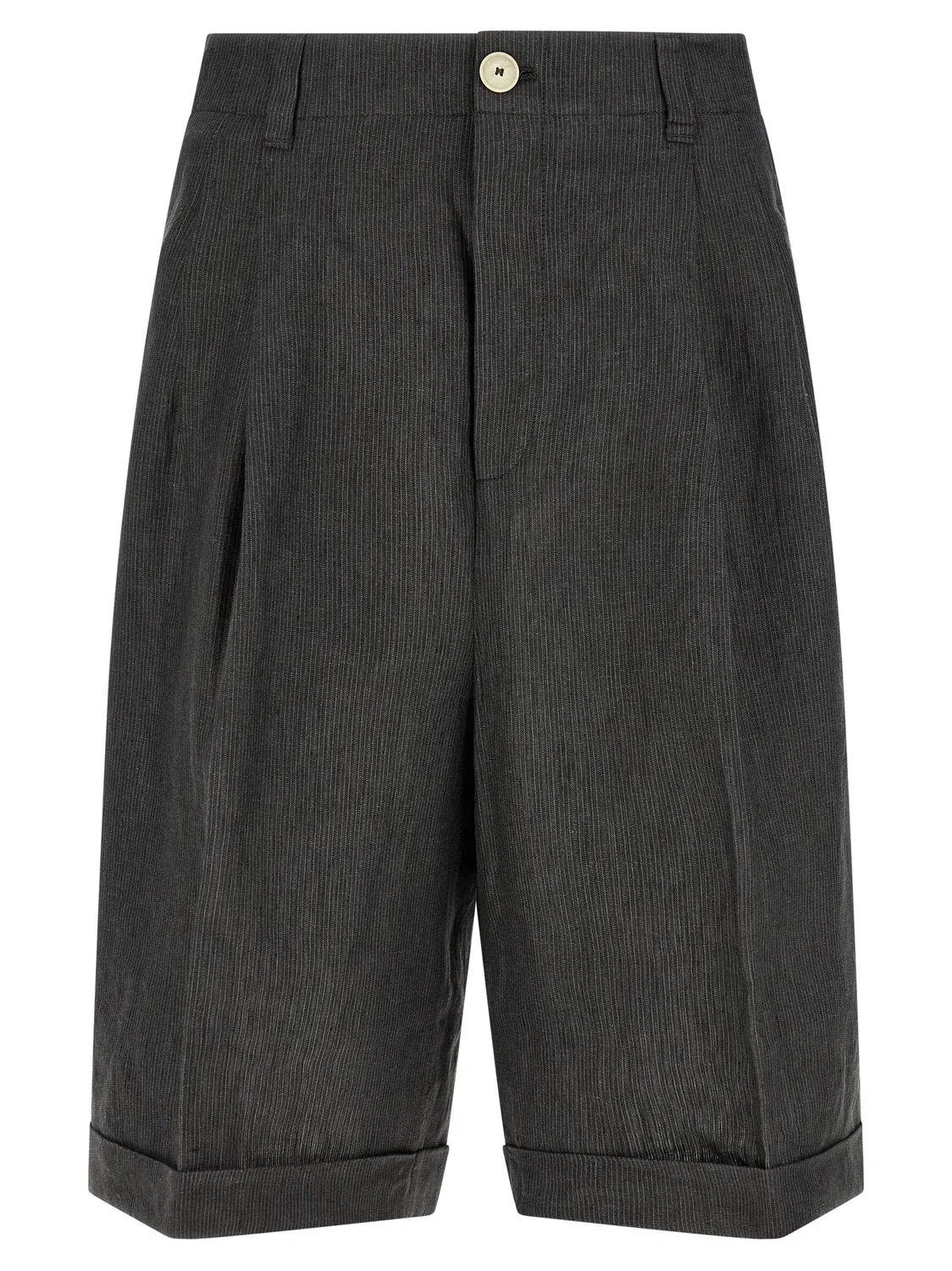 Мужские шорты-бермуды из льна с микроузором Le Short Pastro Jacquemus, Gray