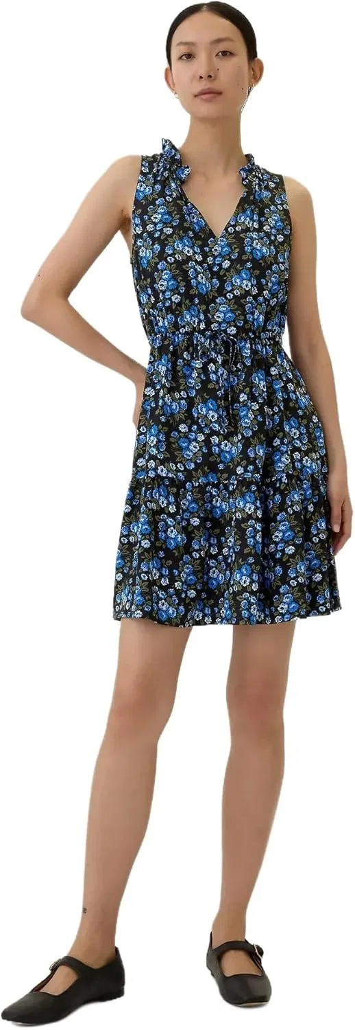 Женское платье без рукавов с разрезом горловины GAP, Blue Floral