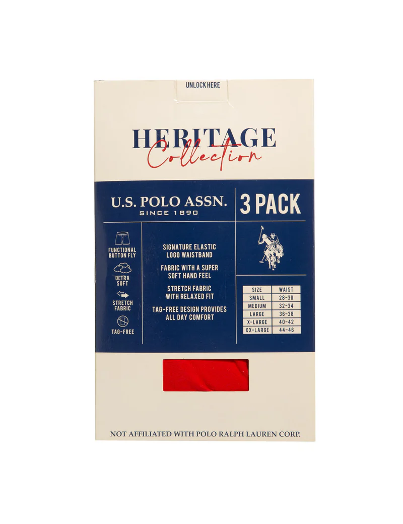 Комплект трусов U.S. Polo Assn Knit Boxer, 3 шт., красный/голубой/темно-синий — фото 3