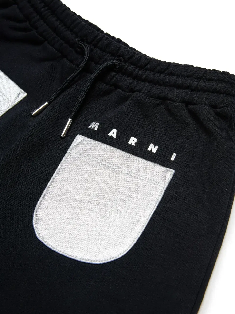 Спортивные брюки с эффектом металлик Marni Kids, черный — фото 4