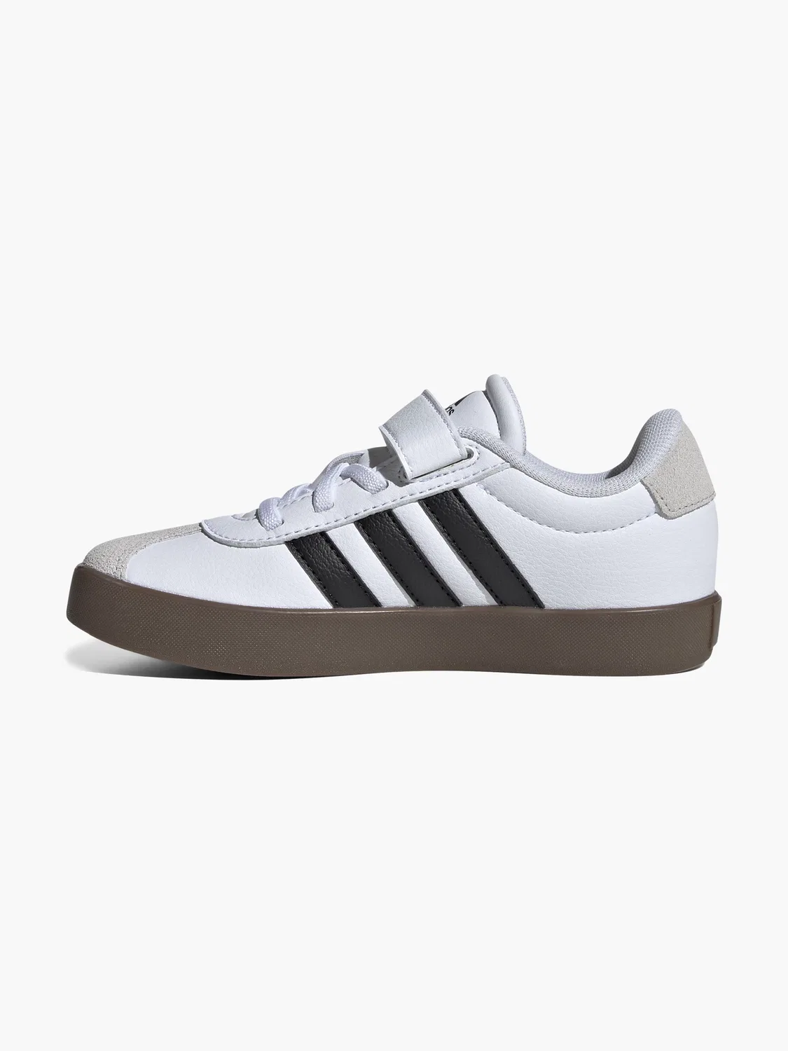 Детские полуботинки на липучке Adidas VL Court 3.0 EL C, серый — фото 3