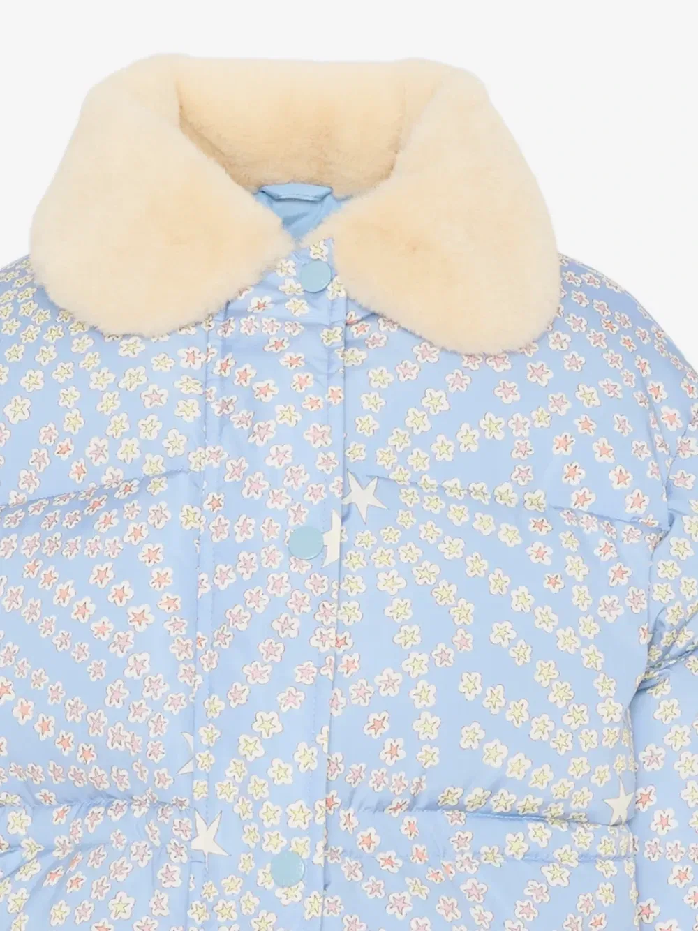 Стеганая куртка с принтом в виде звезд Stella McCartney Kids, синий — фото 3