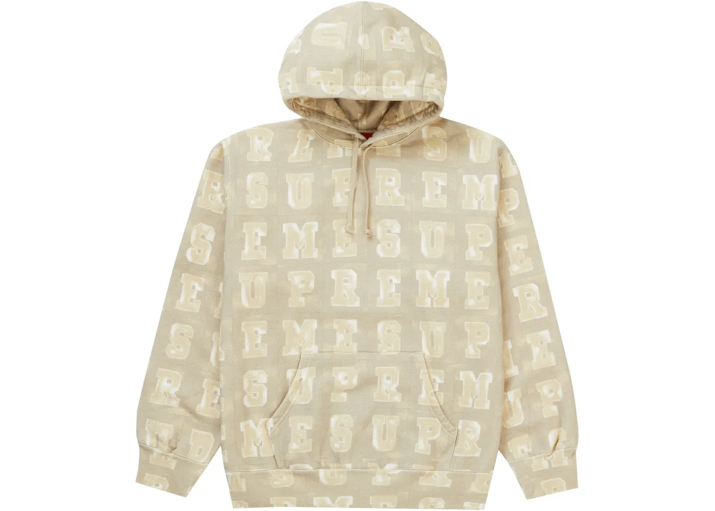 Мужская худи с принтом Supreme Hooded Sweatshirt, Tan