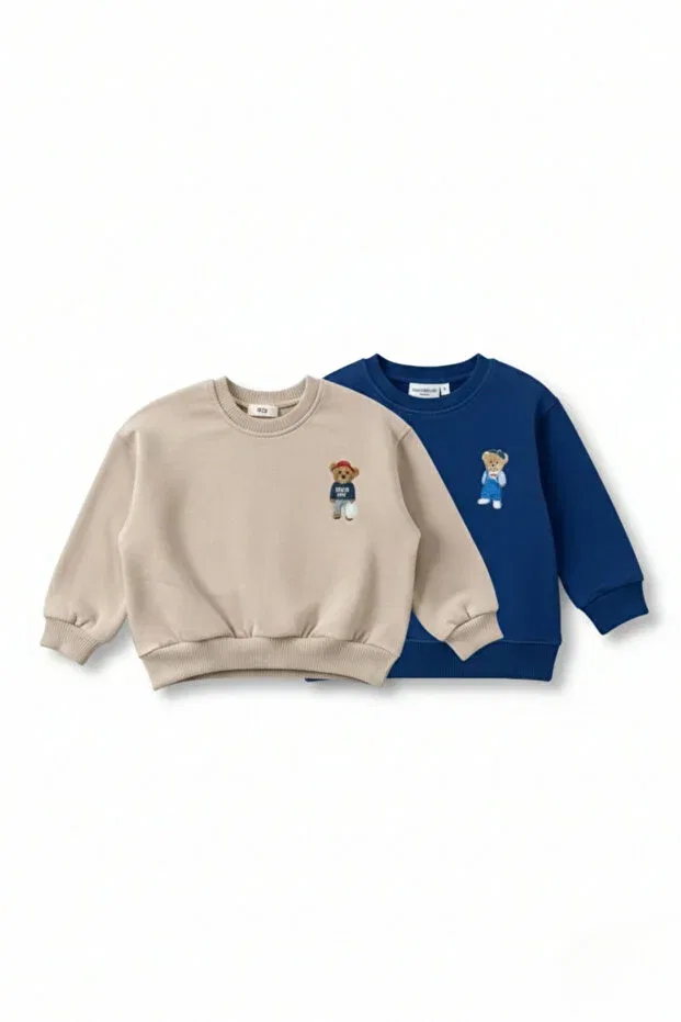 Детские свитшот оверсайз с принтом Logo Aksesuar, Beige