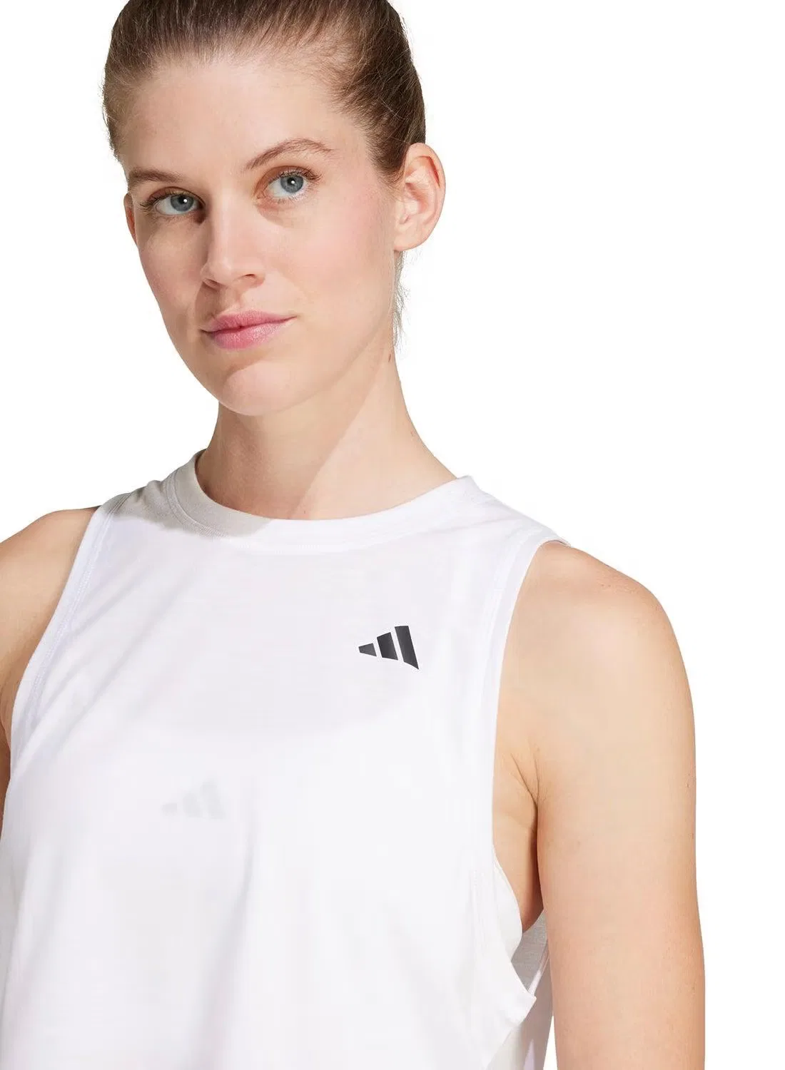 Майка спортивная с большими проймами Workout essentials Adidas, белый — фото 4