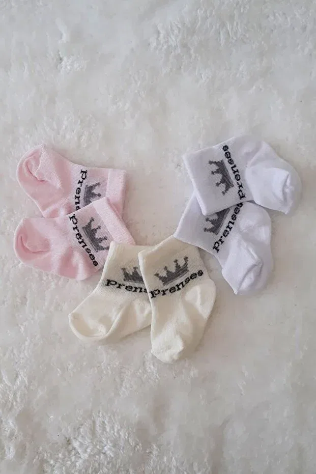 Детские носки для новорожденных хлопковые 3 шт Hepsine Rakip, Pink