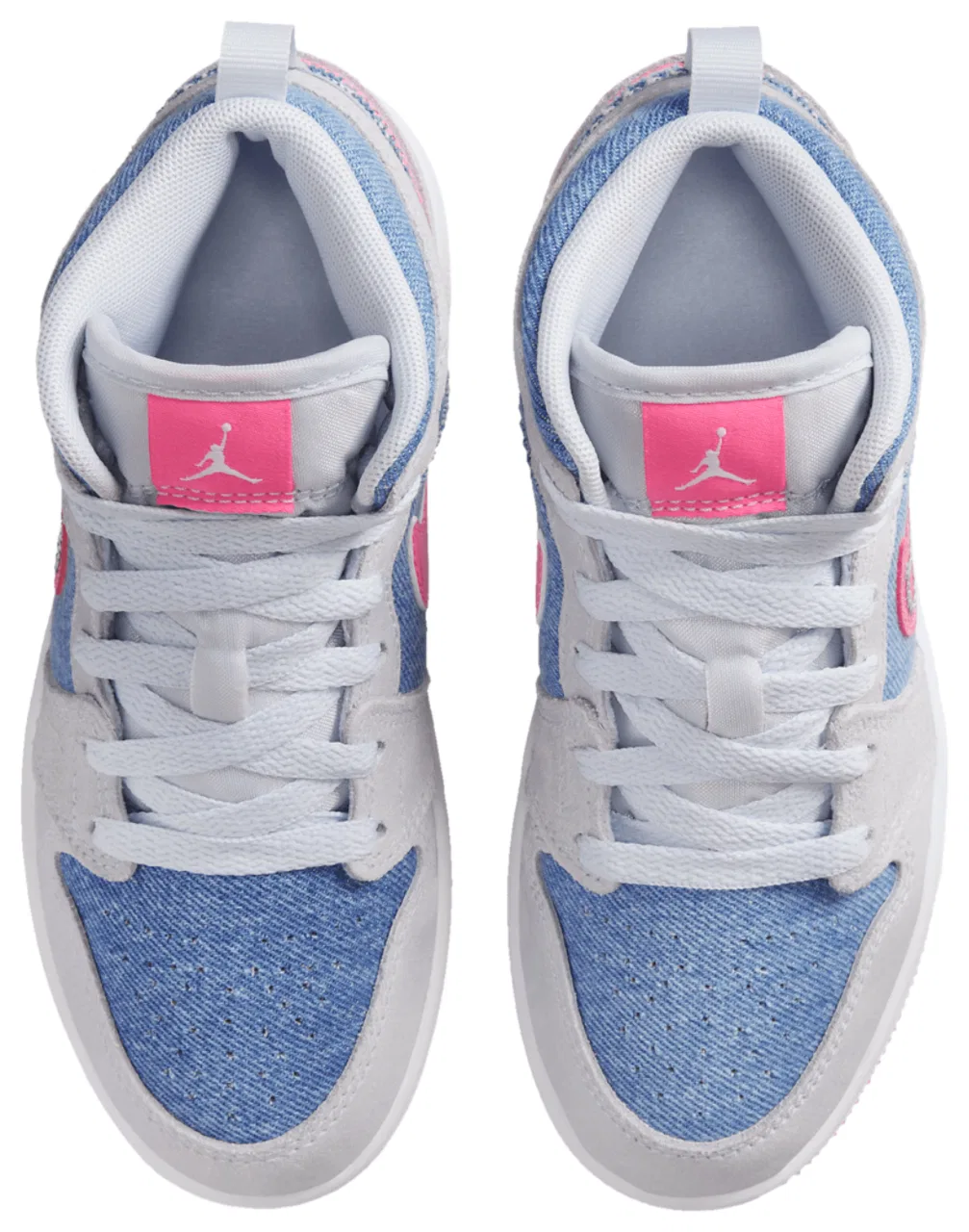 Детские кроссовки Jordan Air 1 Mid SE, цвет Pink Glow/White/Cobalt Bliss — фото 4