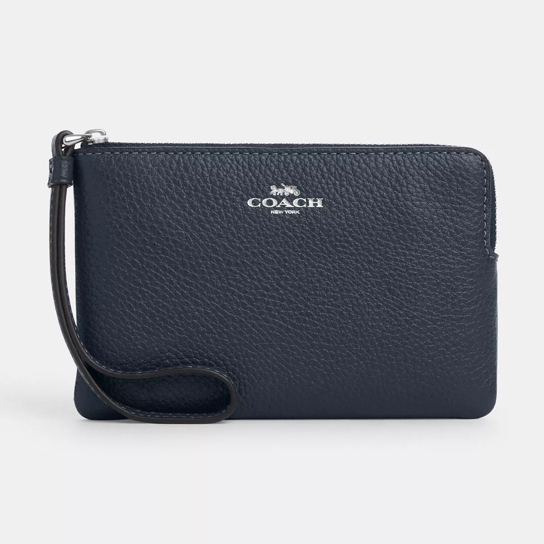 

Кошелек Coach Outlet Corner Zip Wristlet, серебристый/темно-синий