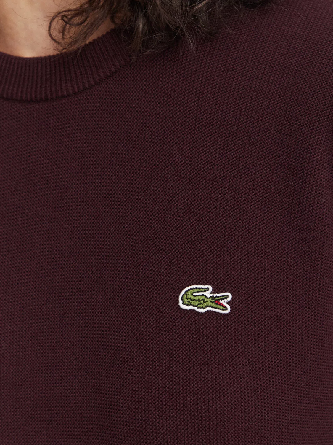 Женский пуловер стандартного кроя Lacoste, коричневый — фото 4