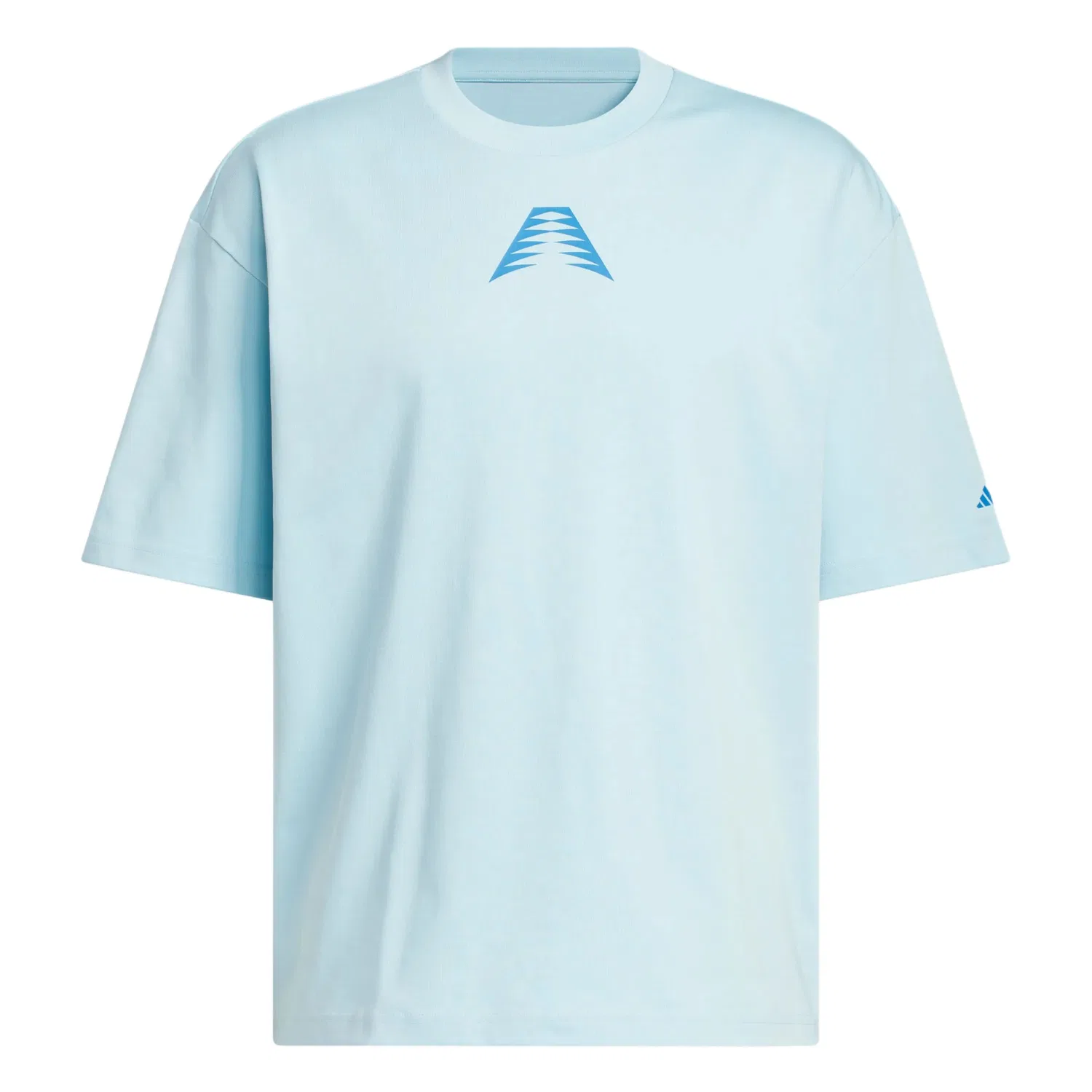Мужская футболка с круглым вырезом прямого кроя Adidas, Ice Crystal Blue/Light Blue