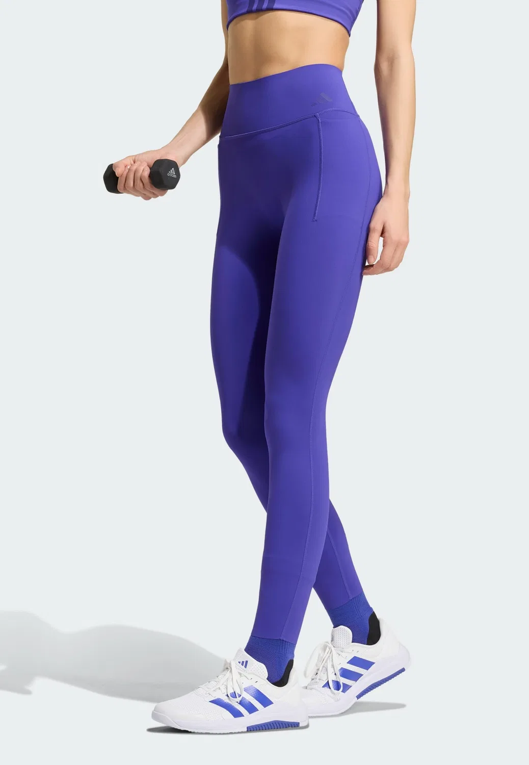 Спортивные леггинсы Adidas Performance Optime фиолетового цвета — фото 2