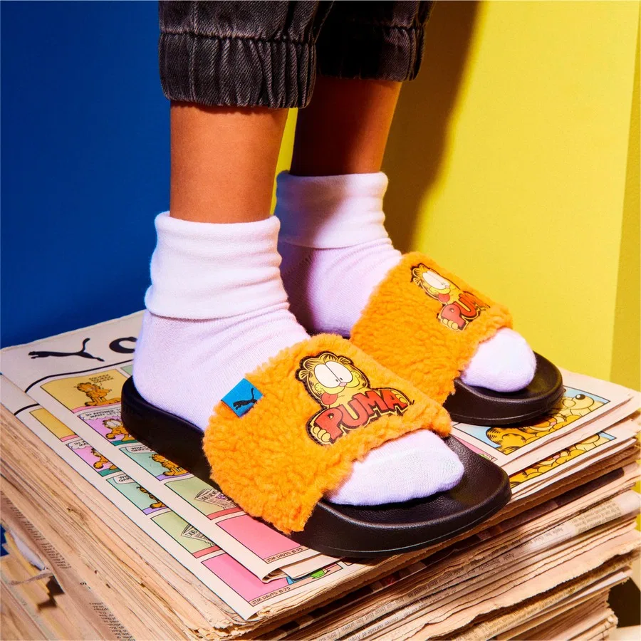 Детские сланцы с принтом Garfield Leadcat 2.0 Puma, Черный — фото 4