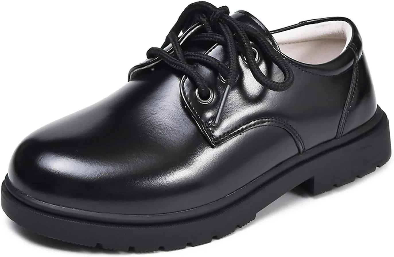 Детские оксфорды для мальчиков классические с принтом SHINCII, Black Lace Up