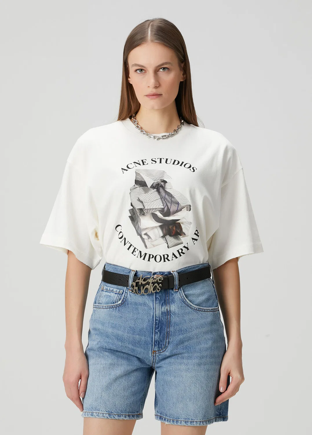 Футболка Relaxed Fit Acne Studios, off white