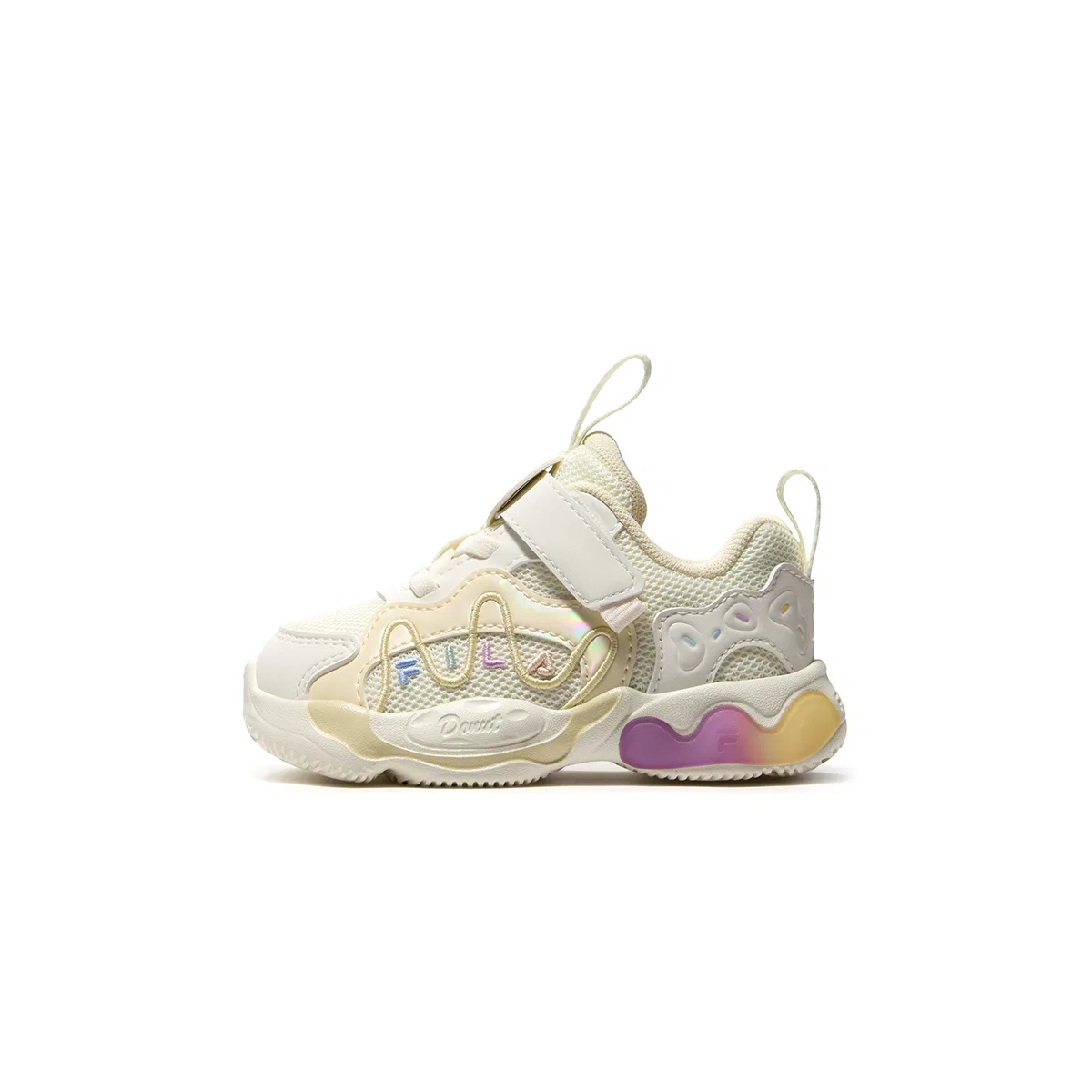 Детские кроссовки для малышей с закрытым носком FILA KIDS, Light Yellow White